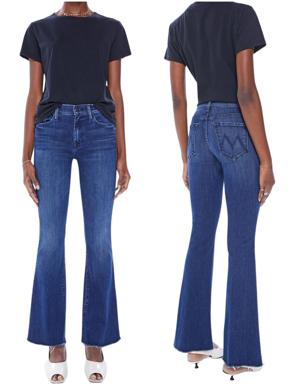 Mother The Weekender Fray Size 28 Mint Condition Dark Stretch Denim Flare - Picture 15 of 15